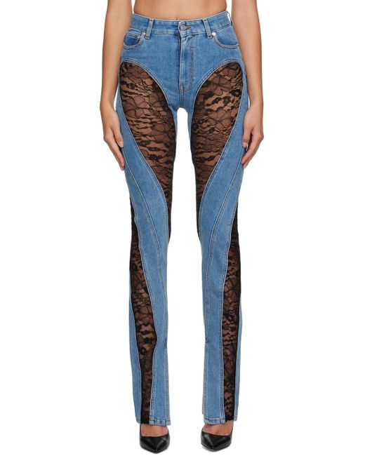 Mugler Blue Lace Jeans