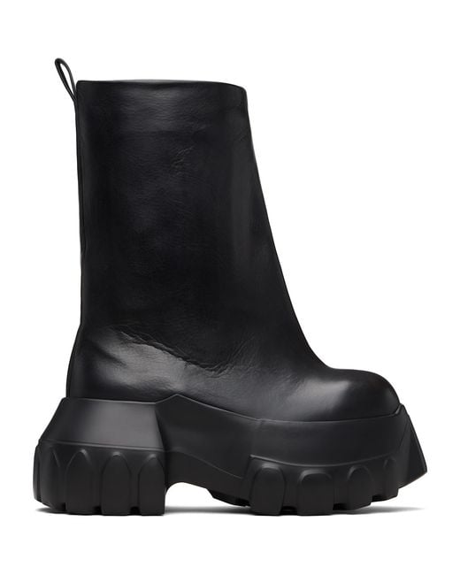 Rick Owens Black Temple Flared Mega Tractor Boots for men