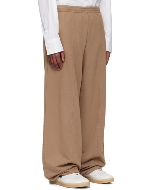メンズ MM6 by Maison Martin Margiela ブラウン Pinched Seam スウェットパンツ Natural