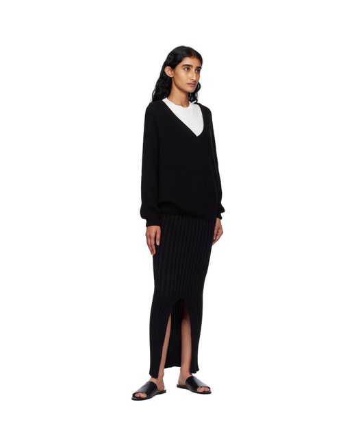 Baserange Black Macau Midi Skirt