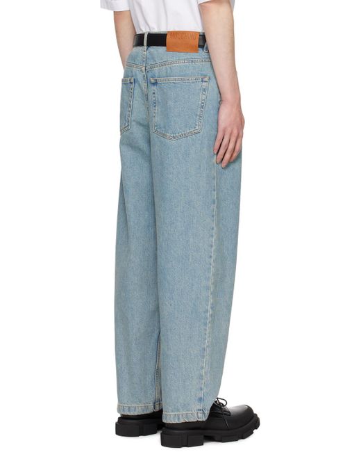 Moschino Blue Garment-washed Jeans for men