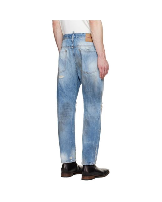 DSquared² Blue Light Dirty Wash Bro Jeans for men