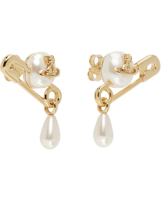 Vivienne Westwood Metallic Claude Small Stud Earrings