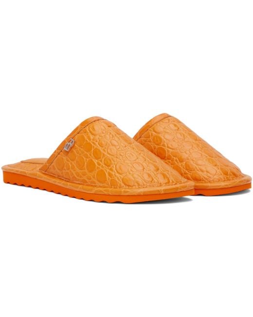 By Far Black Orange Larry Slippers