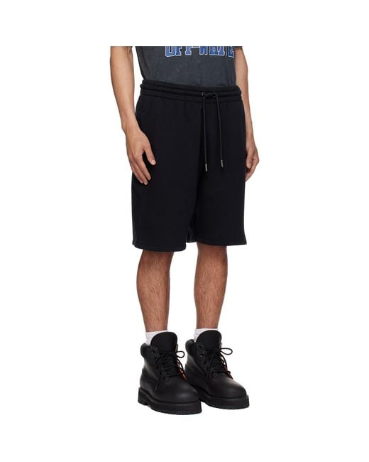 Off-White c/o Virgil Abloh Black Heraldic Arrow Skate Sweat Shorts for men