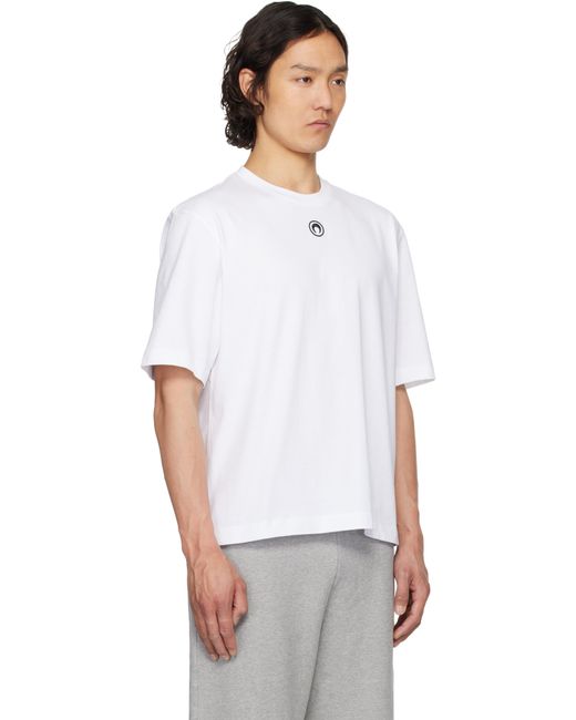 MARINE SERRE White Organic Cotton Plain T-Shirt for men