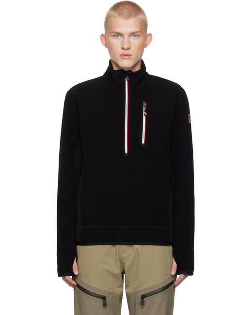 Moncler Black Maglia Lupetto Con Zip Jacket for men