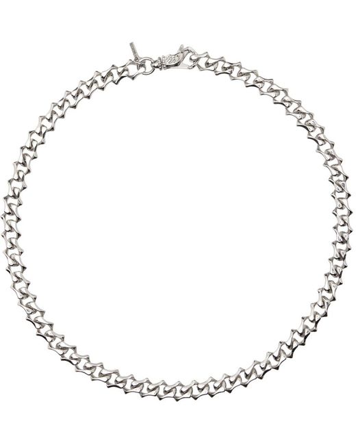 Emanuele Bicocchi Metallic Sharp Link Chain Necklace for men