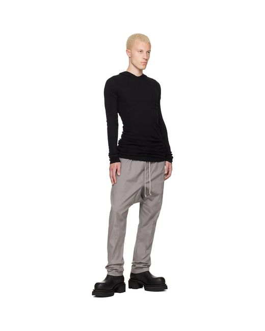 Rick Owens Black Tower Rib Ls Hoodie for men