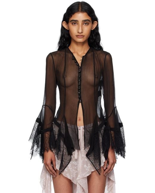 Ann Demeulemeester Black Kristabel Handkerchief Blouse