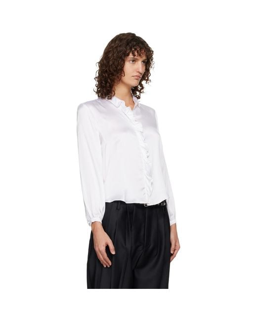 R13 White Ruffle Blouse