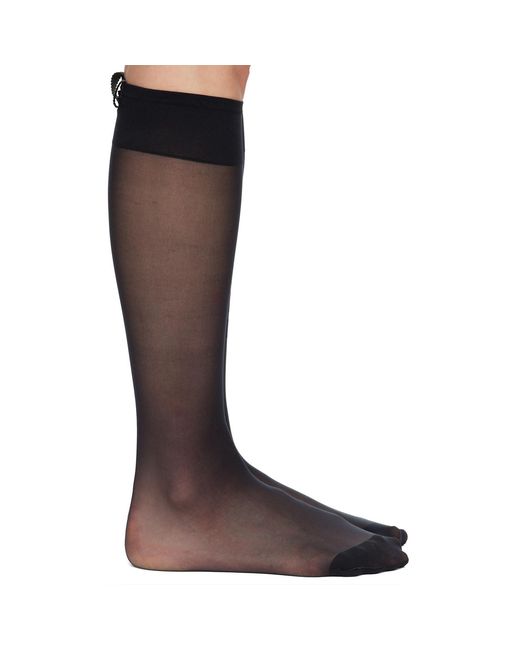Thom Browne Brown 4-Bar Sheer Nylon Knee High Socks
