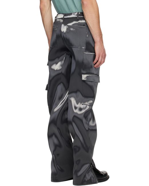 HELIOT EMIL Black Cargo Pants for men