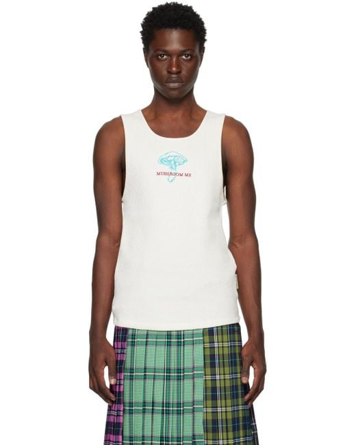 ANDERSSON BELL Green Ssense Exclusive Off- 'mushroom Me' Tank Top for men