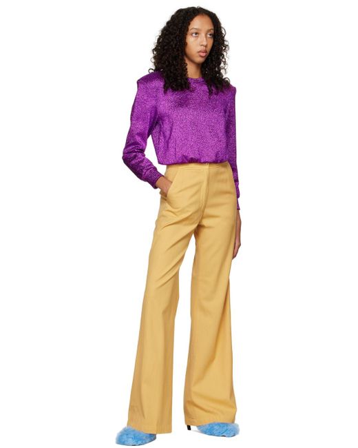 Dries Van Noten Orange Yellow Pantery Trousers