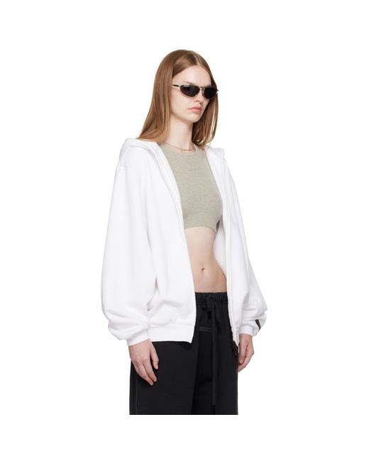 Fear Of God White 90S Fleece Zip-Up Hoodie