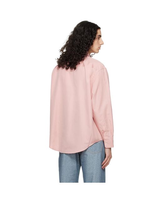 Boss Pink Relaxed-Fit Cotton Poplin Shirt for men