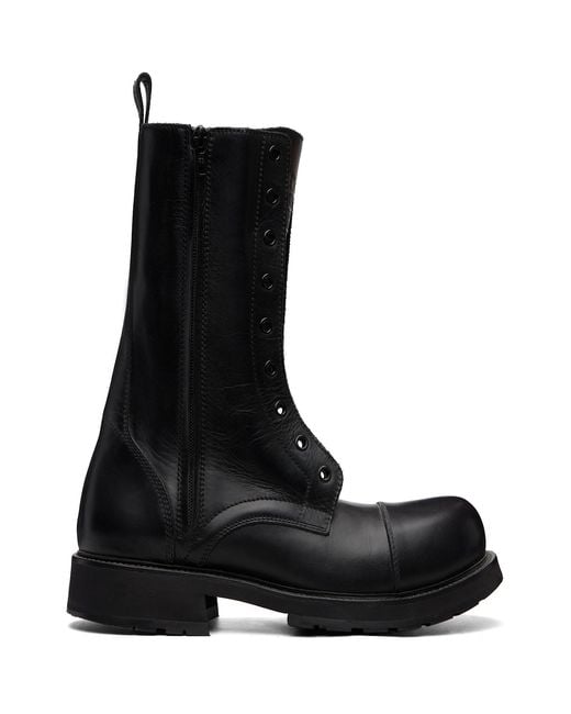 Balenciaga Black Truck Laceup Boots for men