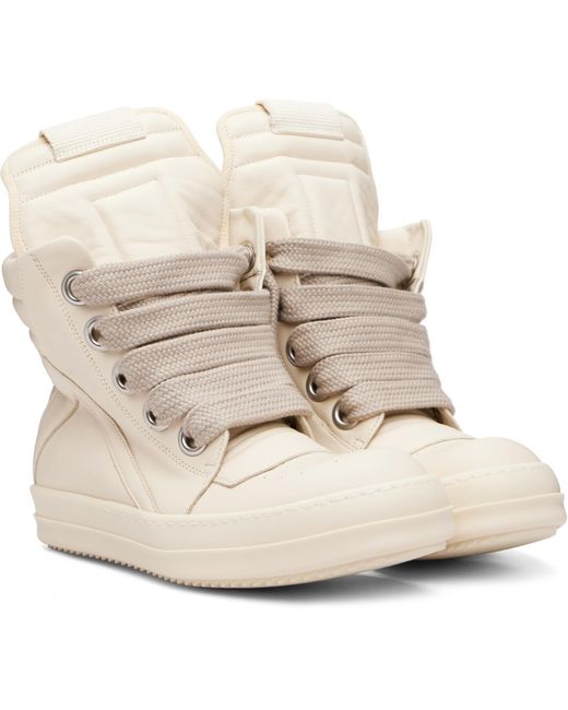 Rick Owens Natural Off- Tower Jumbolaced Geobasket Sneakers for men