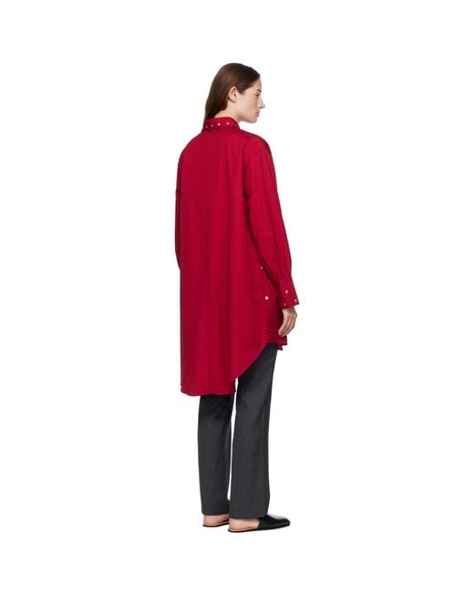 Our Legacy Red Frock Shirt Midi Dress