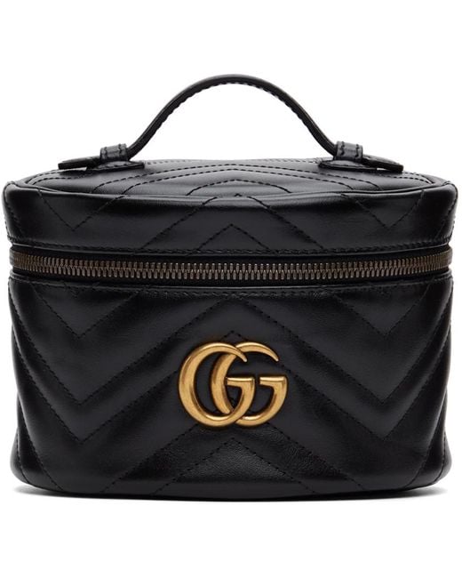 Gucci Black gg Marmont Cosmetic Case