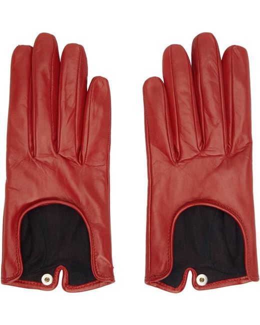 DURAZZI MILANO Red Leather Gloves