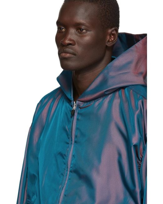 Fear Of God Blue Nylon Iridescent Full zip Jacket for Men Lyst Canada
