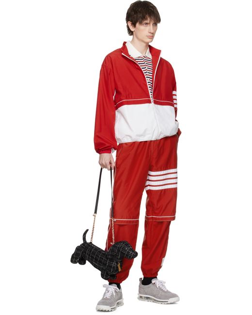 メンズ Thom Browne レッド 4-Bar リップストップ トラックパンツ Red