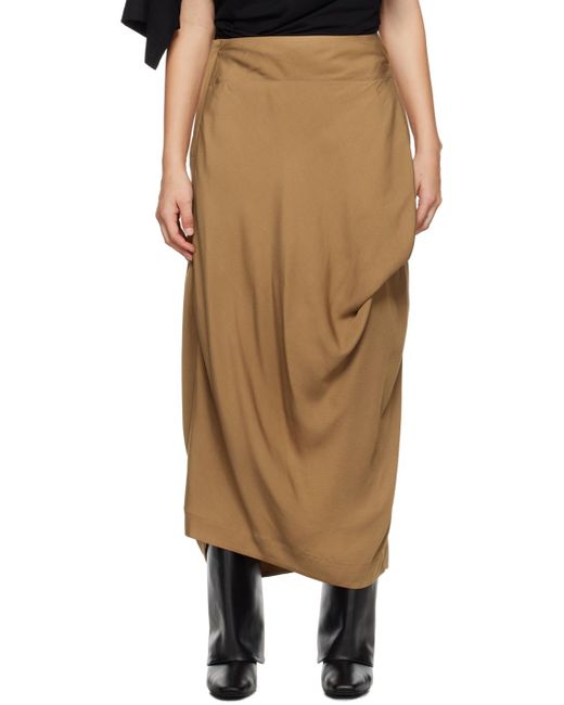 Issey Miyake Natural Brown Canopy Maxi Skirt
