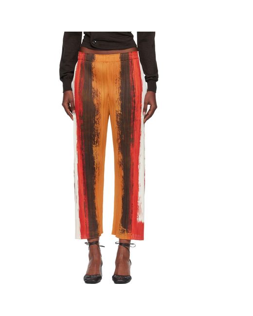 Pleats Please Issey Miyake Orange Jump Trousers