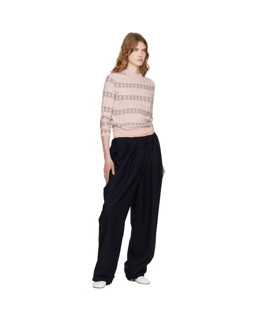 OPEN YY Black Jacquard Pullover Sweater