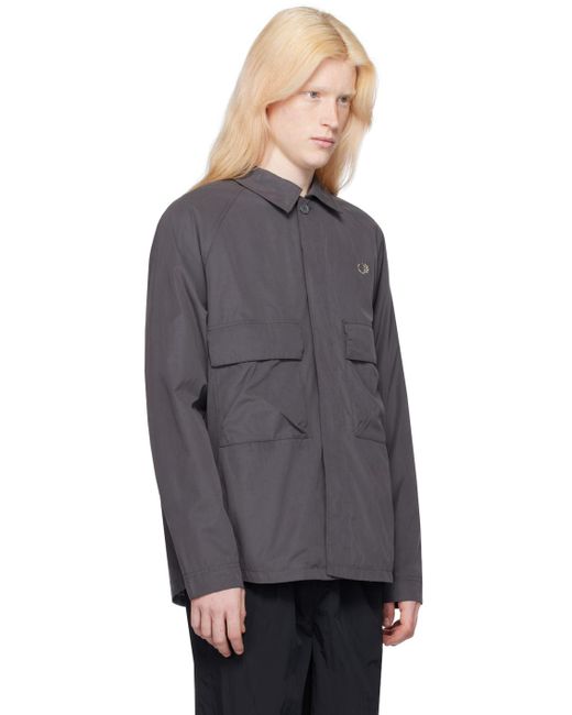 Fred Perry Gray Utility Jacket for Men Lyst Canada