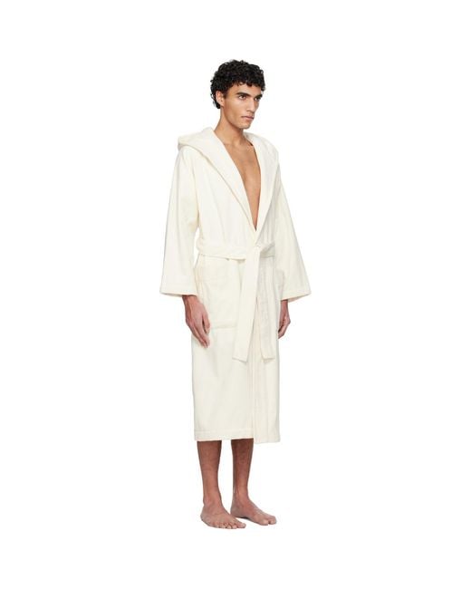 Tekla Black Off- Terry Hooded Bathrobe for men
