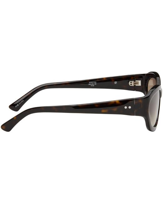 Dries Van Noten Black Brown Linda Farrow Edition goggle Sunglasses for men