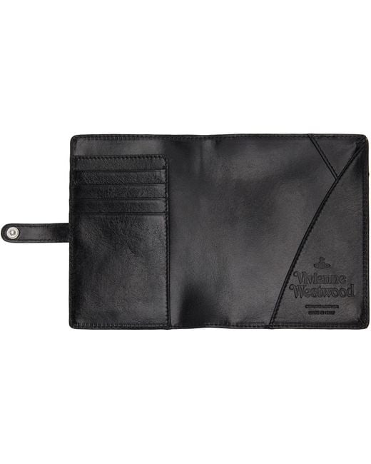 Vivienne Westwood Black Orb Passport Holder for men