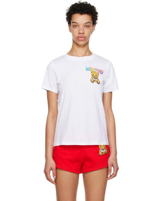 Moschino Red White Little Inflatable Teddy Bear T-shirt