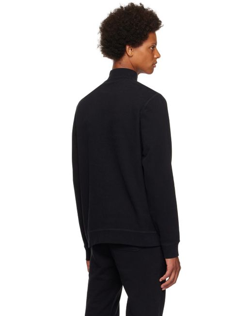 Sunspel Black Half-zip Sweatshirt for men