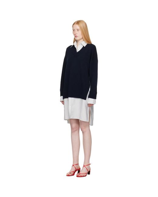 Stella McCartney Black Crewneck Jumper Shirt Midi Dress