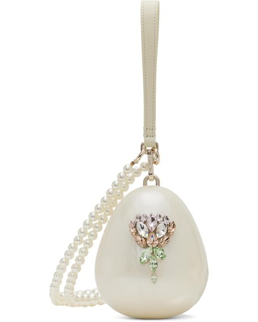 Simone Rocha オフホワイト マイクロ Embellished Pearl Egg
