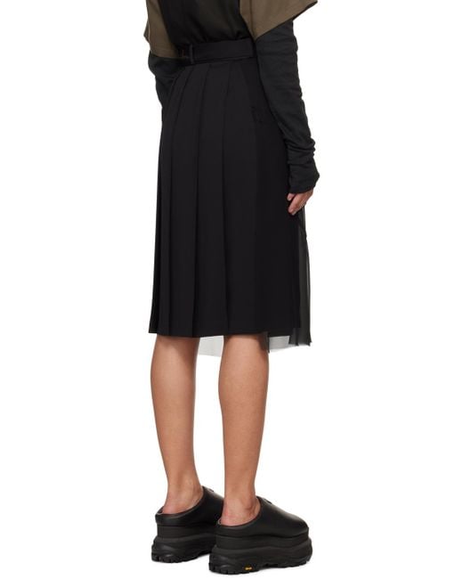 Undercover Black Layered Midi Skirt