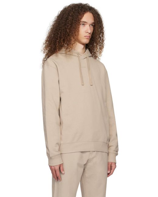 HUGO Natural Beige Printed Hoodie for men