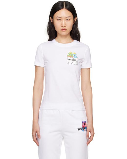 Moschino White Puzzle Bobble T-shirt