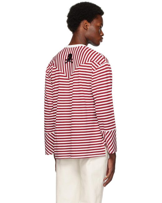 Youths in Balaclava Red Striped Long Sleeve T-shirt for men