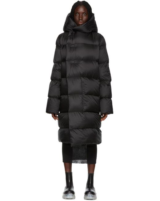Rick Owens Synthetic Black Ls Hooded Liner Down Jacket | Lyst