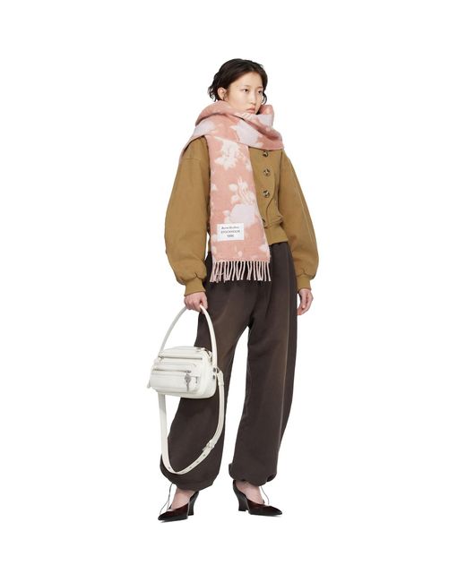 Acne Pink Fringed Wool Scarf for men