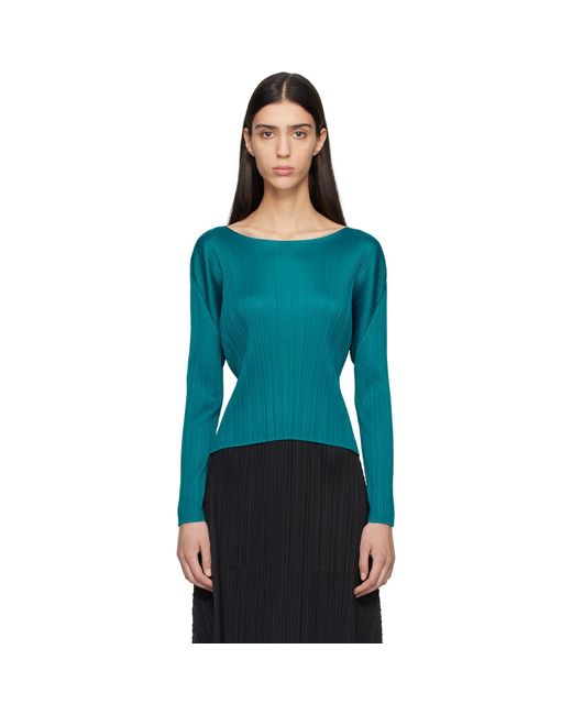 Pleats Please Issey Miyake Blue Monthly Colors October Top