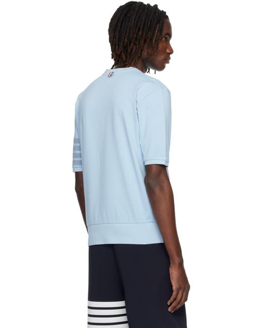 Thom Browne Black Cotton Jersey 4-Bar T-Shirt for men