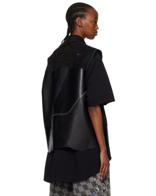 Adererror Black Paneled Leather Vest