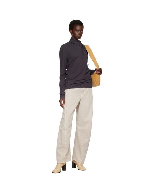 Lemaire Blue Long-Sleeve Scarf T-Shirt