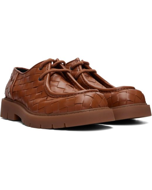 Bottega Veneta Brown Haddock Lace-Up Derbys for men